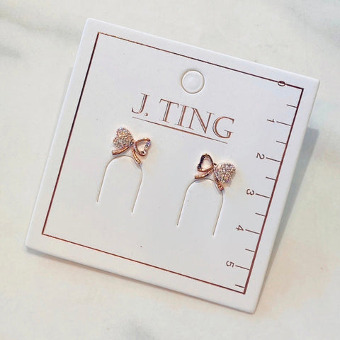 Adorable Bow Earrings - Rose Gold
