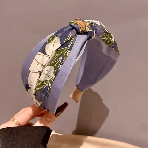 Floral Knot Headband - Blue