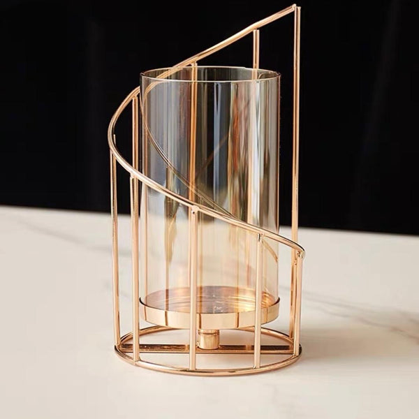 Rose Gold Metal Candle Holder