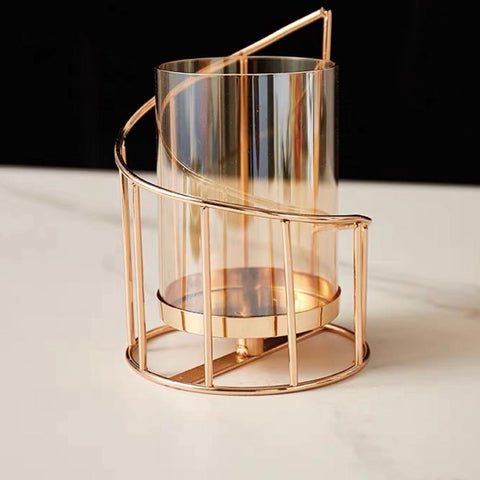 Rose Gold Metal Candle Holder