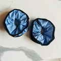 Baby Blue Checkered Jumbo Scrunchie