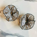 Cream And Black Floral Jumbo Scrunchie