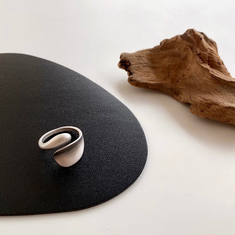 Asymmetrical Swirl Ring - Silver