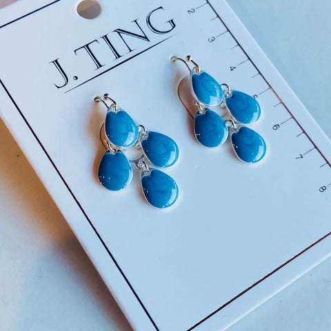 Baby Blue Pearly Drop Earrings