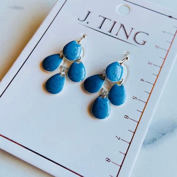 Baby Blue Pearly Drop Earrings