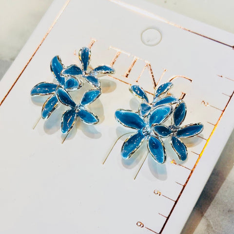 Berry Blue Blossom Earrings