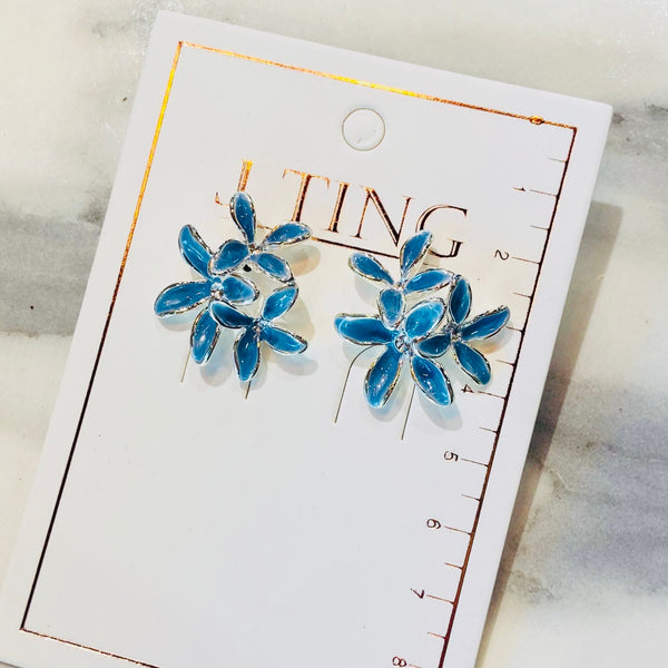 Berry Blue Blossom Earrings