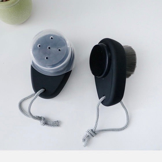 Black Double-sided Facial Cleanser Brush
