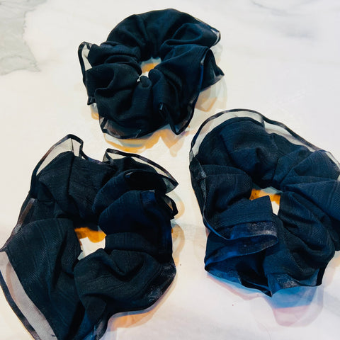 Black Sheer Jumbo Scrunchie