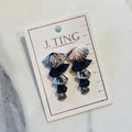 Black and Silver Shell Dangle Earrings
