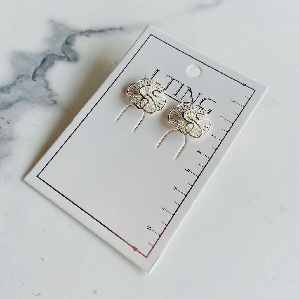 Circular Silver Shine Earrings