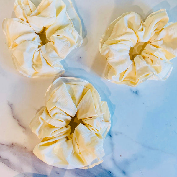 Cream Sheer Jumbo Scrunchie