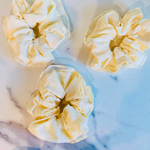 Cream Sheer Jumbo Scrunchie