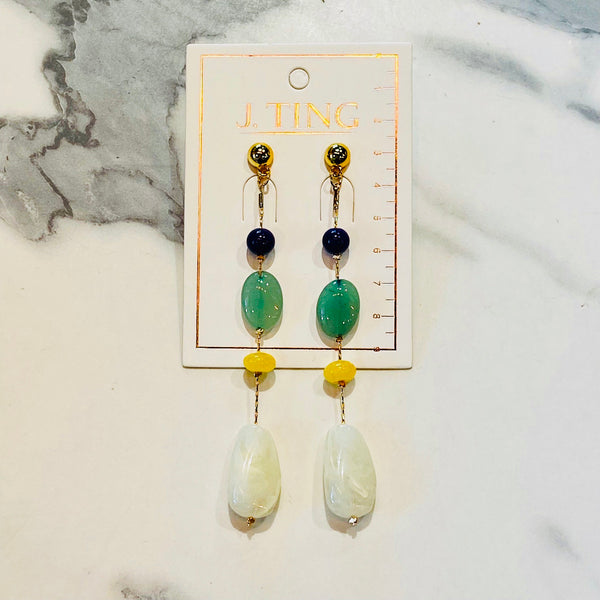 Creme Gemstone Earrings