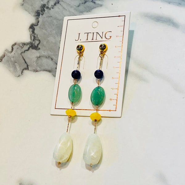 Creme Gemstone Earrings