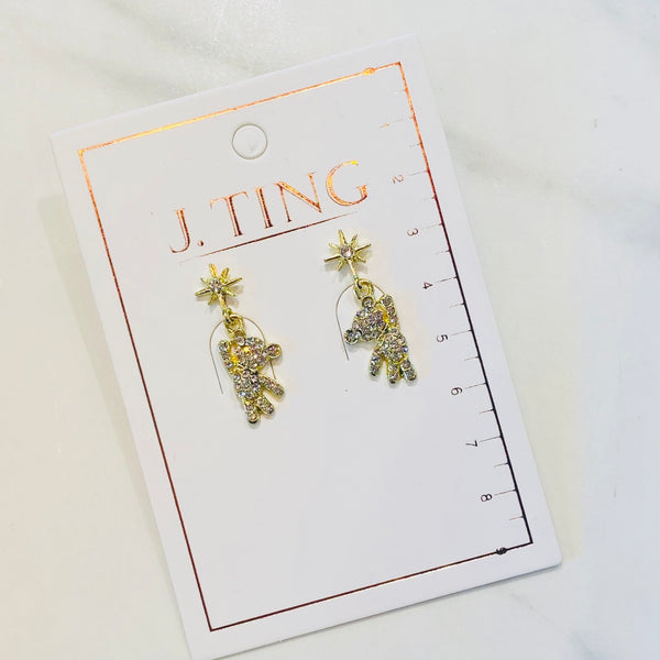 Crystal Teddy Bear Earrings