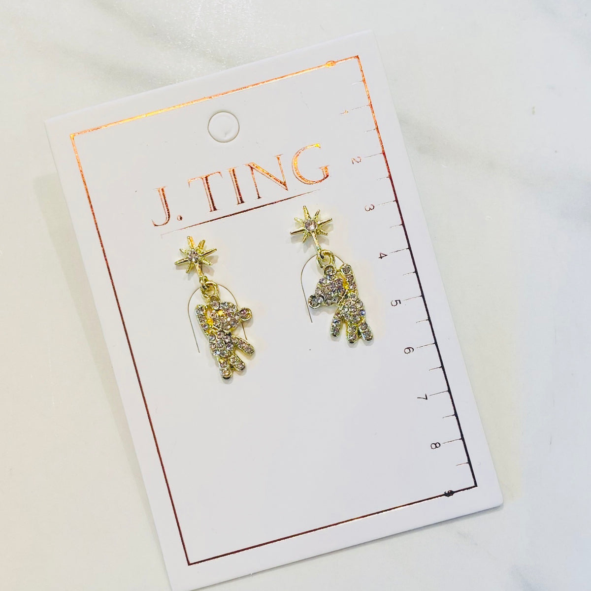 Crystal Teddy Bear Earrings