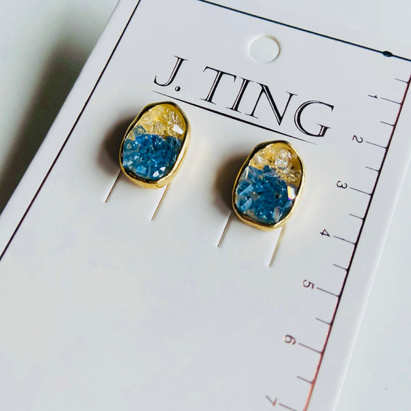 Crystalised Wave and Shore Earrings