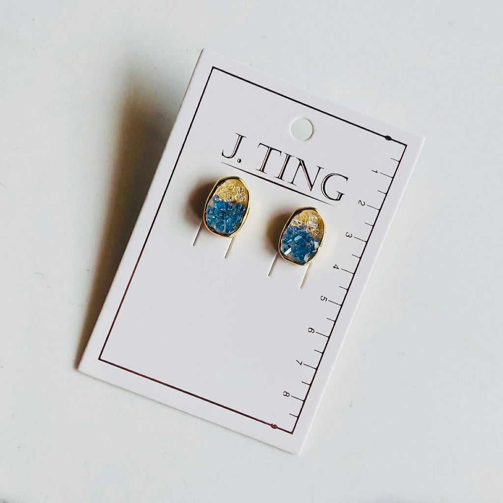 Crystalised Wave and Shore Earrings
