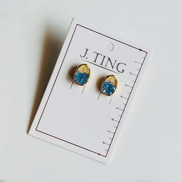 Crystalised Wave and Shore Earrings