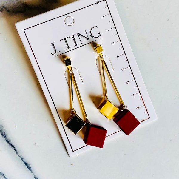 Cubic Dangling Earrings