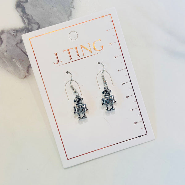 Dangling Robot Earrings