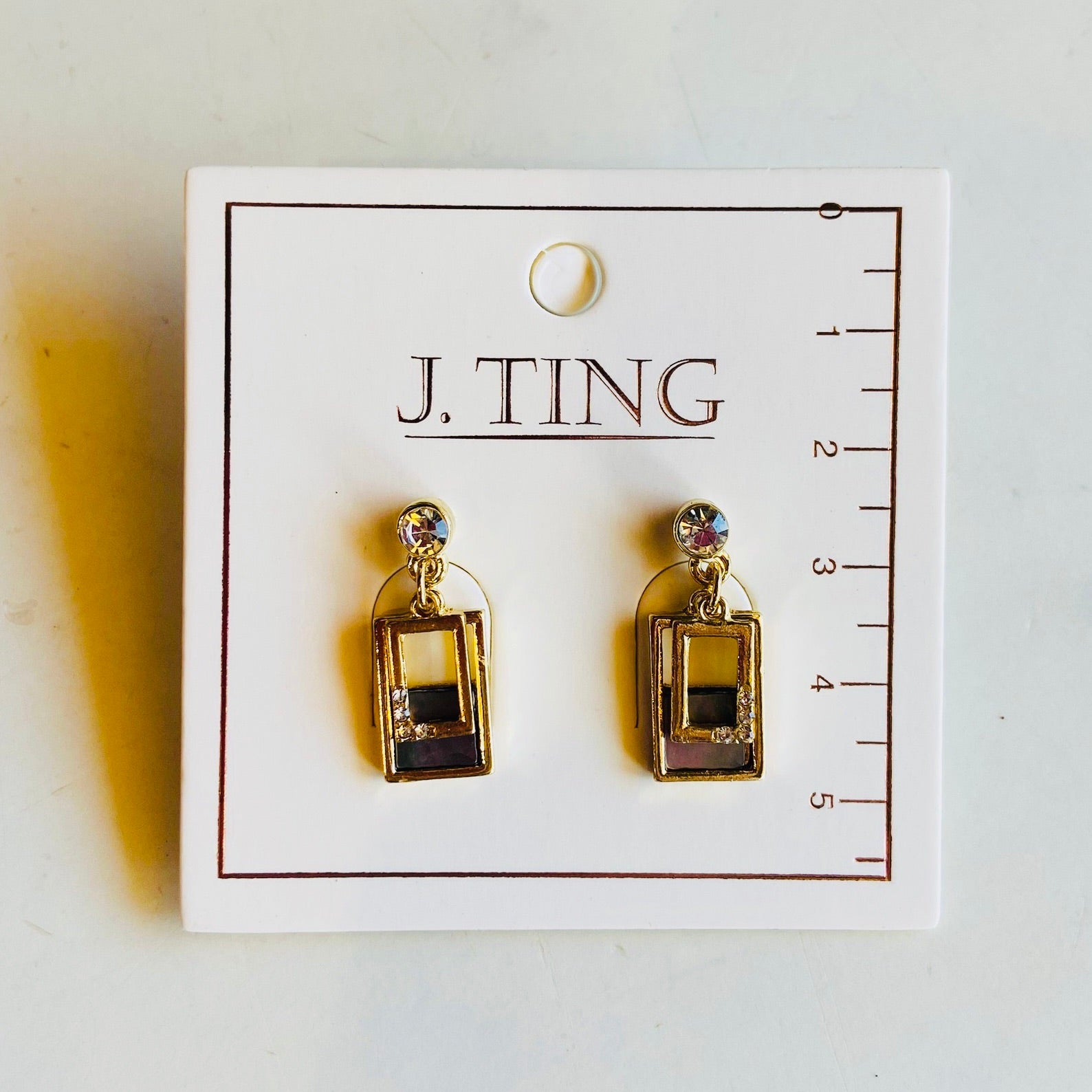 Double Rectangle Hanging Earrings