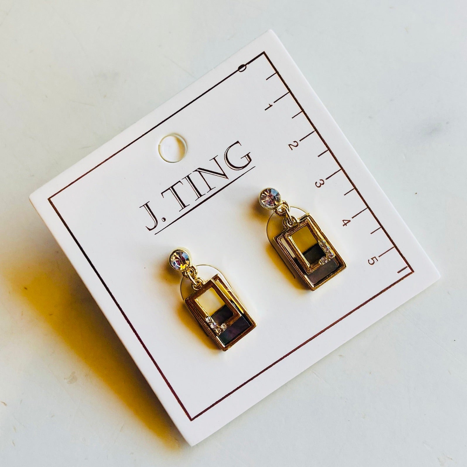 Double Rectangle Hanging Earrings