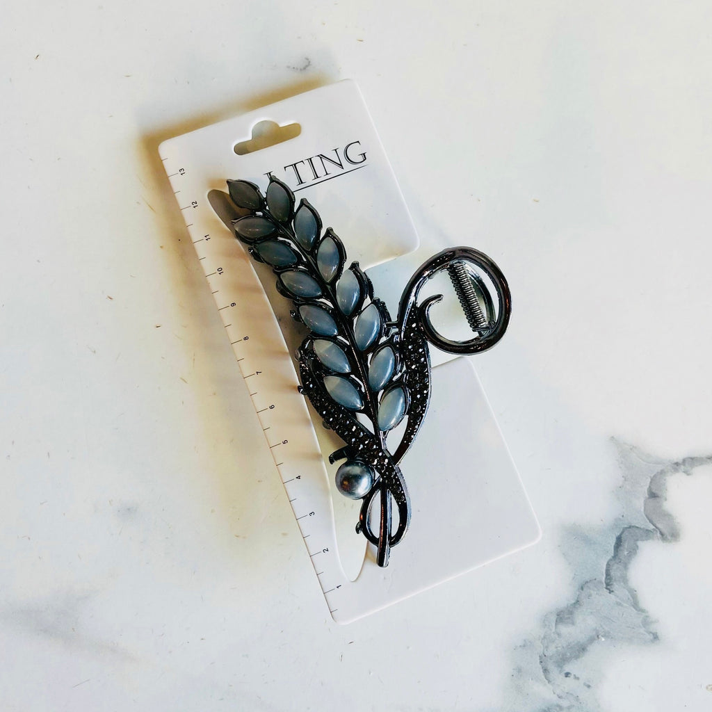 Dusk Pearl Feather Hair Claw