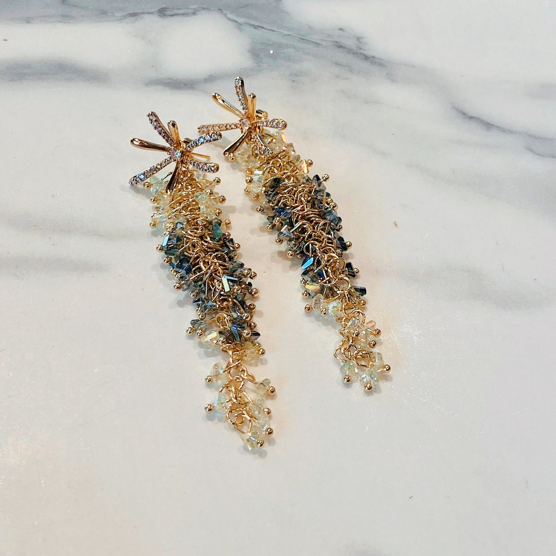 Elegant Beaded Cluster Earrings