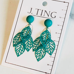 Forest Leaf Green Earrings