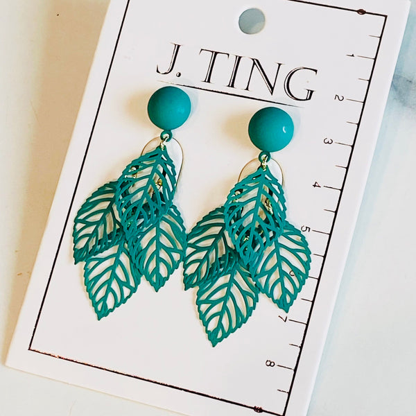 Forest Leaf Green Earrings