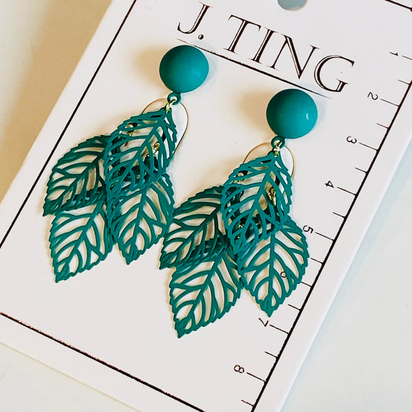 Forest Leaf Green Earrings
