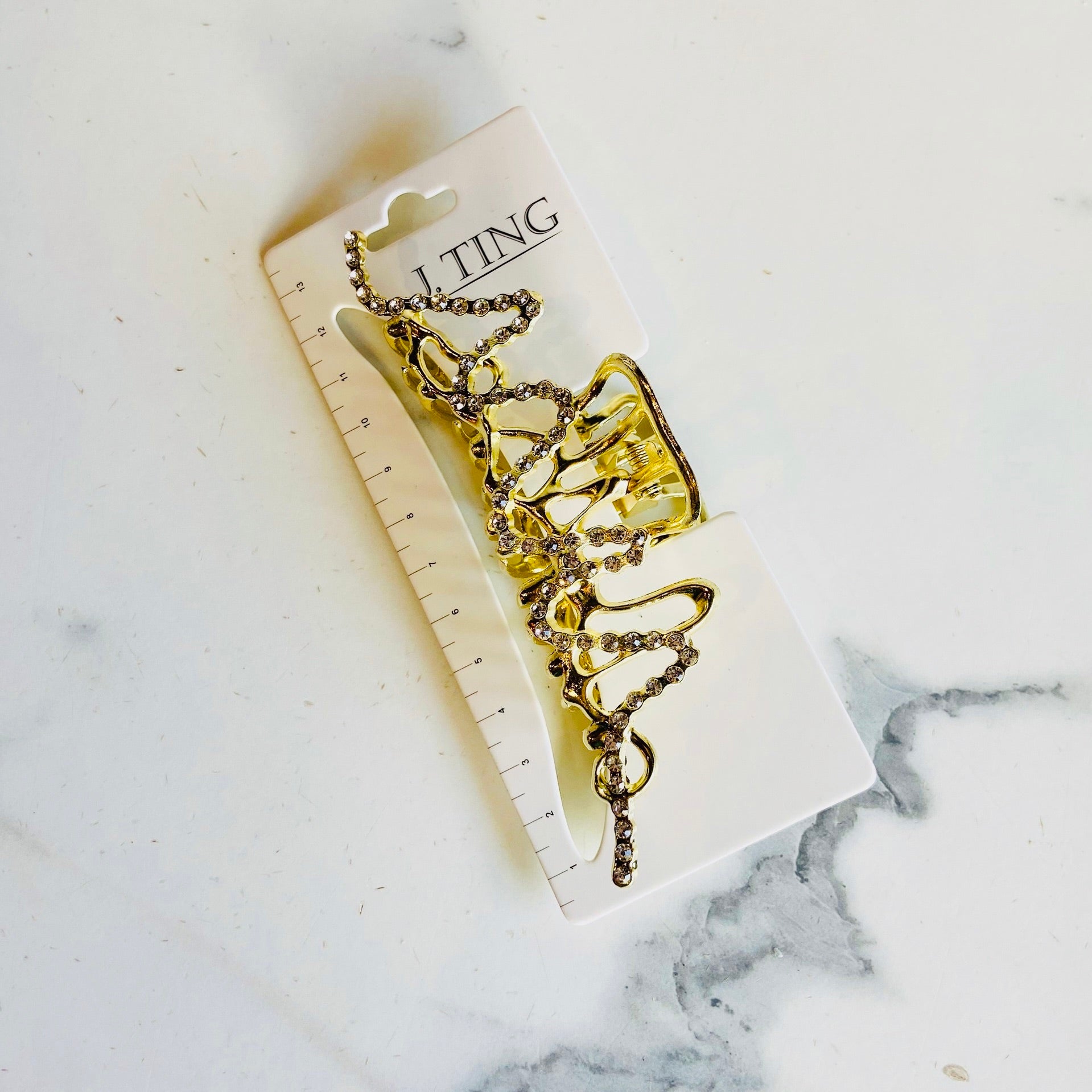 Gold Diamante Swirl Hair Claw