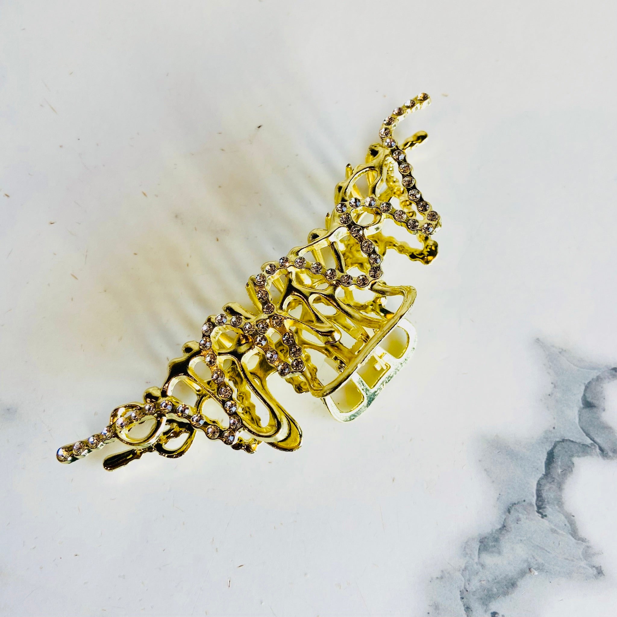 Gold Diamante Swirl Hair Claw