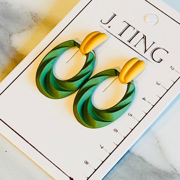 Groovy Green Ring Earrings
