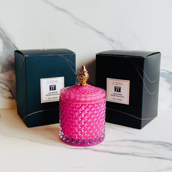 Pink Diamond Jar Soy Candle (Japanese Honeysuckle)