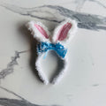 Blue Lace & Bow Bunny Headband