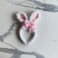 Pink Lace & Bow Bunny Headband