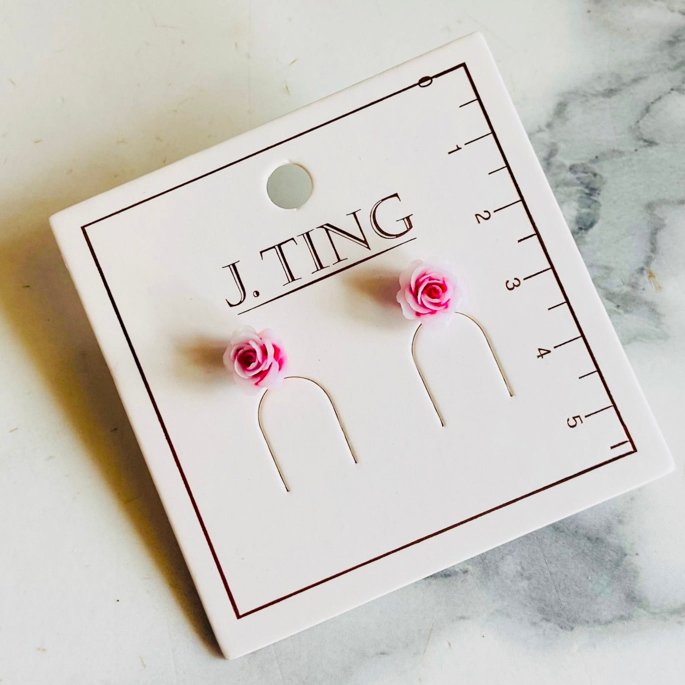 Light Pink Rose Earrings