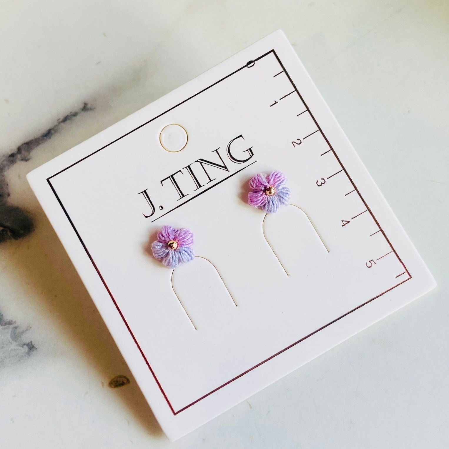 Lilac Petal Thread Earrings