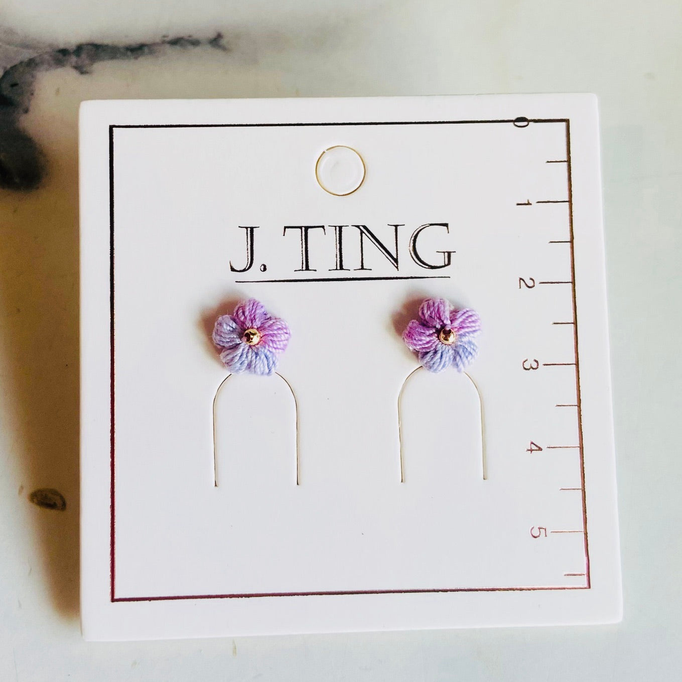 Lilac Petal Thread Earrings