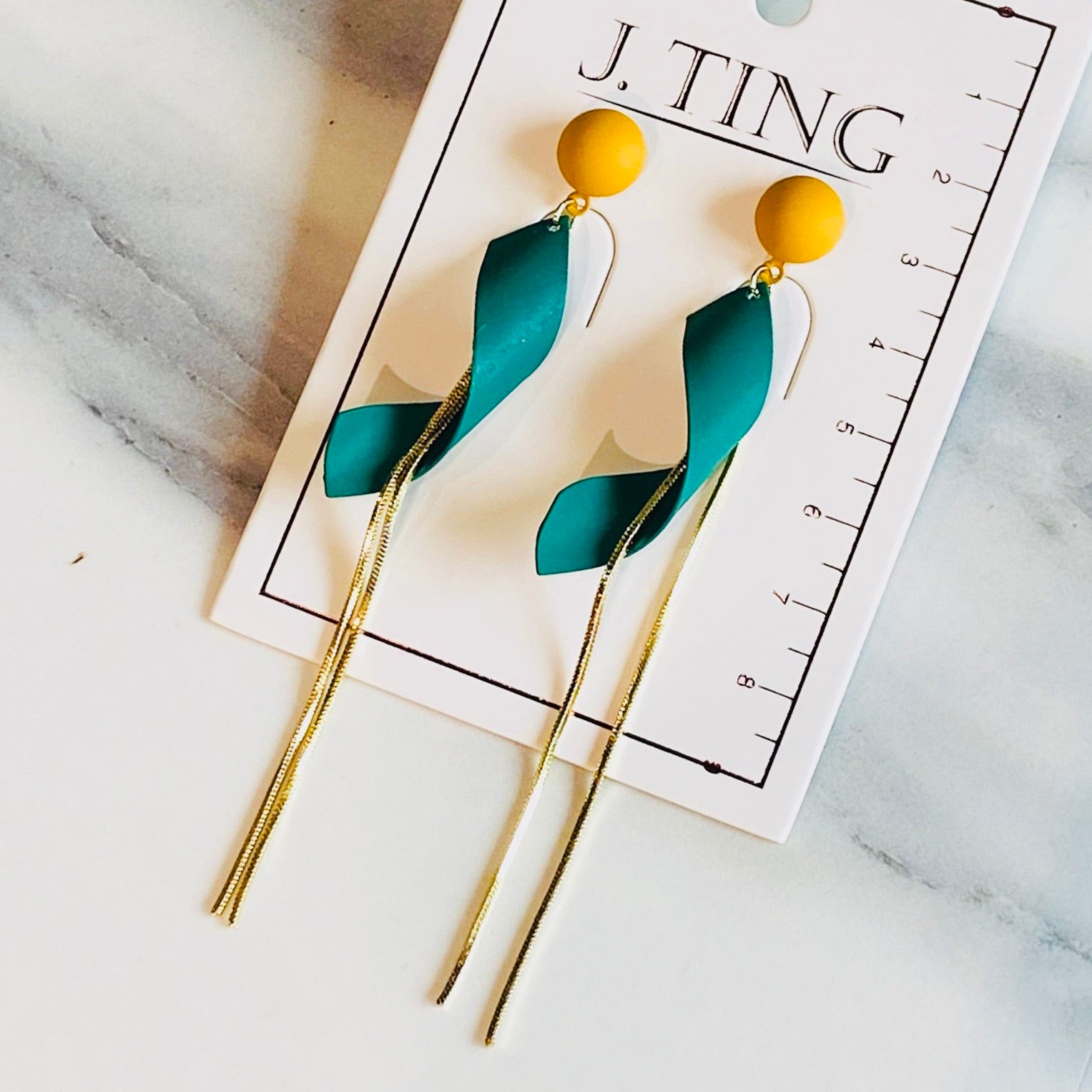 Marigold Spiral Tassel Earrings