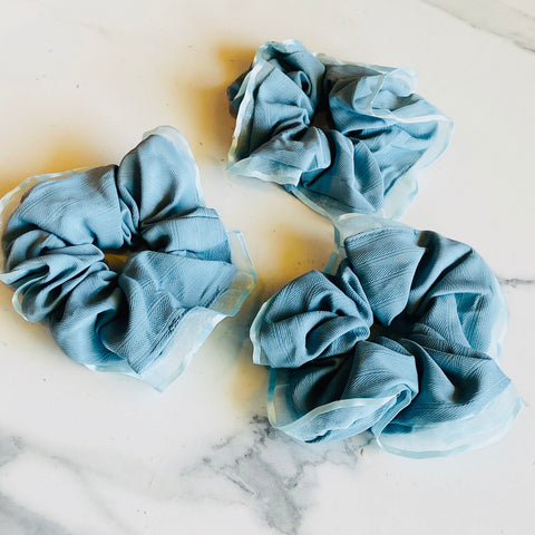 Muted Blue Jumbo Scrunchie