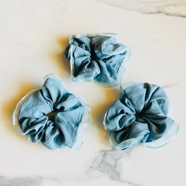 Muted Blue Jumbo Scrunchie