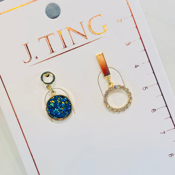 Ocean Blue Golden Halo Earrings