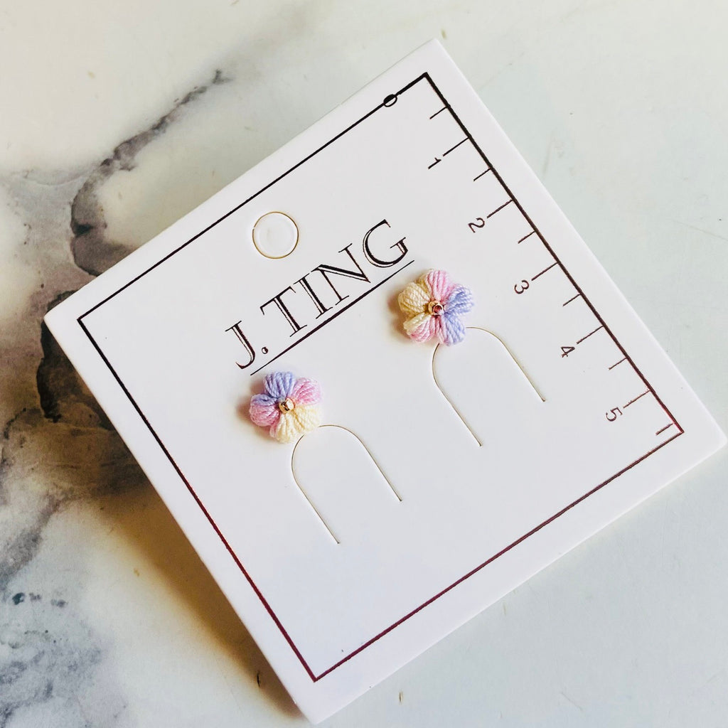 Pastel Petal Thread Earrings
