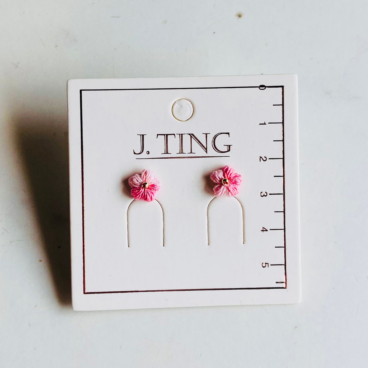 Pink Petal Thread Earrings