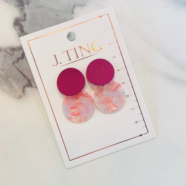 Raspberry Swirl Drop Earrings