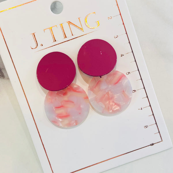 Raspberry Swirl Drop Earrings